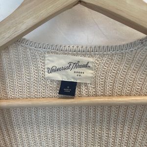 Target brand tan/cream knitted cardigan sweater with pockets
